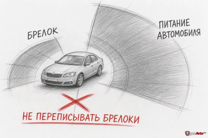 Порядок проверки: брелок или питание автомобиля