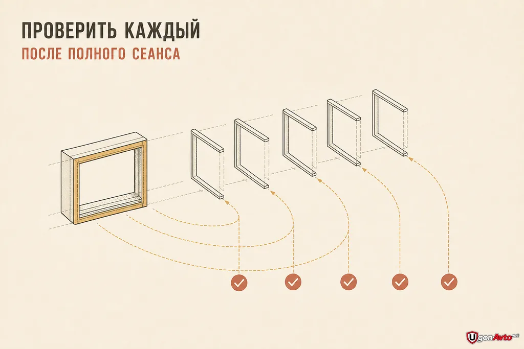 Проверка брелоков после одного полного сеанса