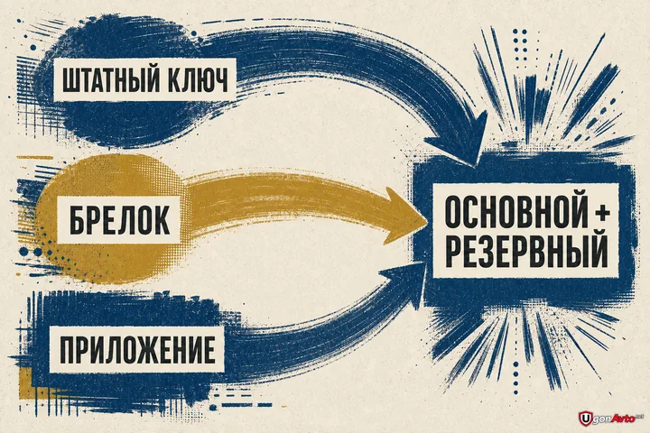 Сравнение штатного ключа, брелока и приложения для управления охраной