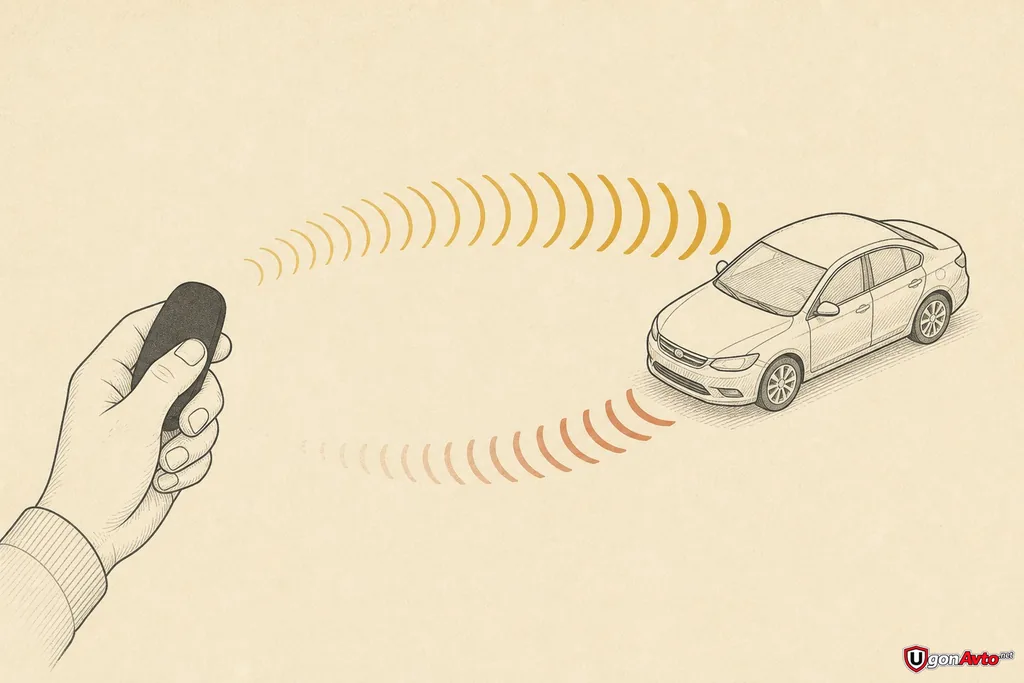 Разделение команды к автомобилю и обратного подтверждения на брелок Разделение команды к автомобилю и обратного подтверждения на брелок
