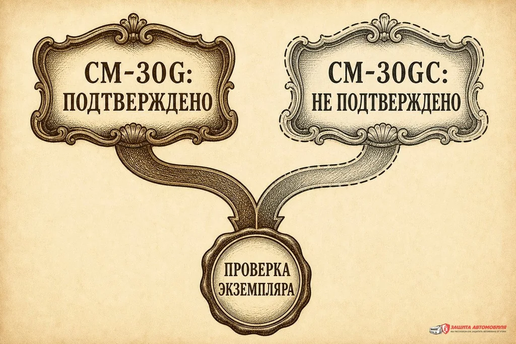 Различие подтверждённого названия Alligator CM-30G и неподтверждённого CM-30GC Различие подтверждённого названия Alligator CM-30G и неподтверждённого CM-30GC