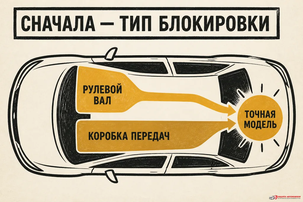 Выбор блокиратора по защищаемому узлу и точной модели Выбор блокиратора по защищаемому узлу и точной модели