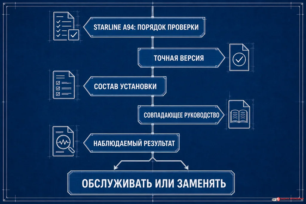 Порядок проверки StarLine A94 перед обслуживанием или заменой Порядок проверки StarLine A94 перед обслуживанием или заменой