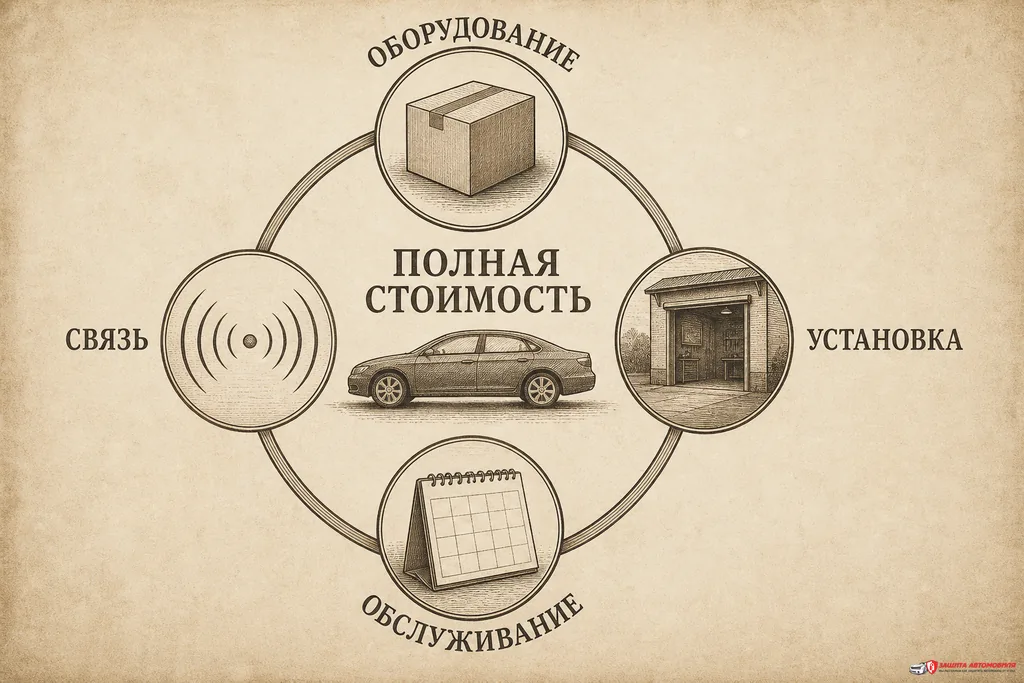 Состав полной стоимости спутниковой охраны Состав полной стоимости спутниковой охраны