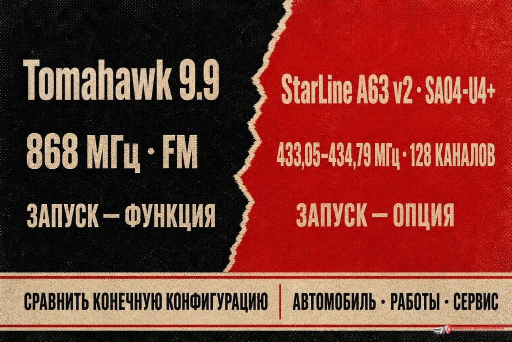 Подтверждённые различия Tomahawk 9.9 и StarLine A63 v2 по радиоканалу, запуску и конечной конфигурации Подтверждённые различия Tomahawk 9.9 и StarLine A63 v2 по радиоканалу, запуску и конечной конфигурации