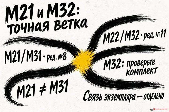 Документированные ветки StarLine M21/M31 и M22/M32 с проверкой точного комплекта