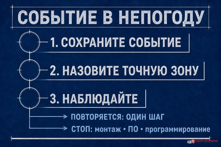Маршрут проверки события StarLine S96 v2 после непогоды