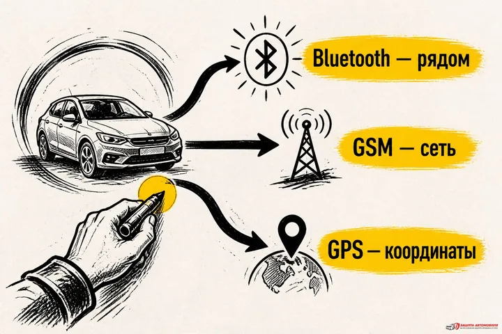 Bluetooth, GSM и GPS решают разные задачи